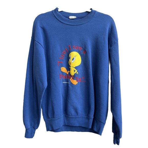Looney Tunes Vintage Sweatshirt Warner Bros 1996 Tweety Bird Medium - Picture 2 of 9